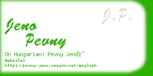 jeno pevny business card